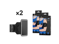 Pack de 2 brazaletes deportivos Shapeheart, compatibles con todos los smartphones gracias a su funda magnética universal.