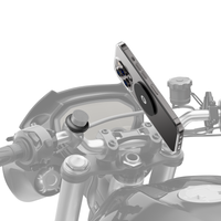 Soporte Shapeheart con antivibración montado en manillar de moto, compatible con placa de metal.