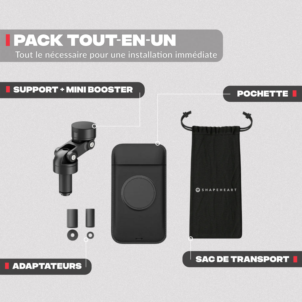 Contenido del pack – Soporte de teléfono para semimanillar MINI BOOST Shapeheart