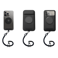 Compatibilidad del cordón de seguridad Shapeheart con placa metálica, funda y funda para cámara.