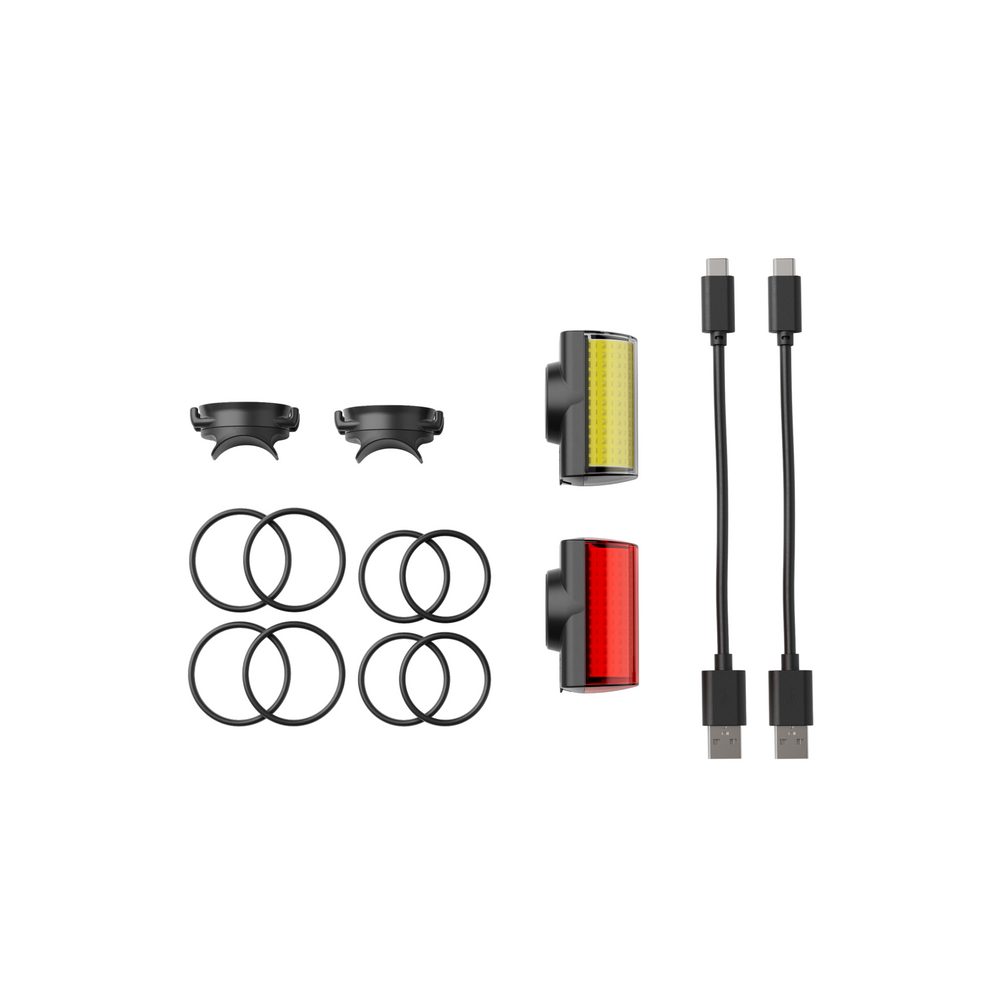Contenido del pack: luces Shapeheart con fijación magnética y cable de carga incluido
