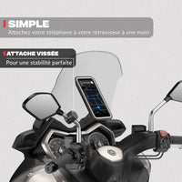 Segunda vista del producto – Soporte de teléfono para retrovisor de scooter y moto Shapeheart