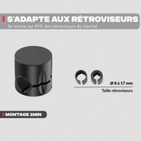 Adaptabilidad en diferentes soportes – Soporte de teléfono para retrovisor de scooter y moto Shapeheart