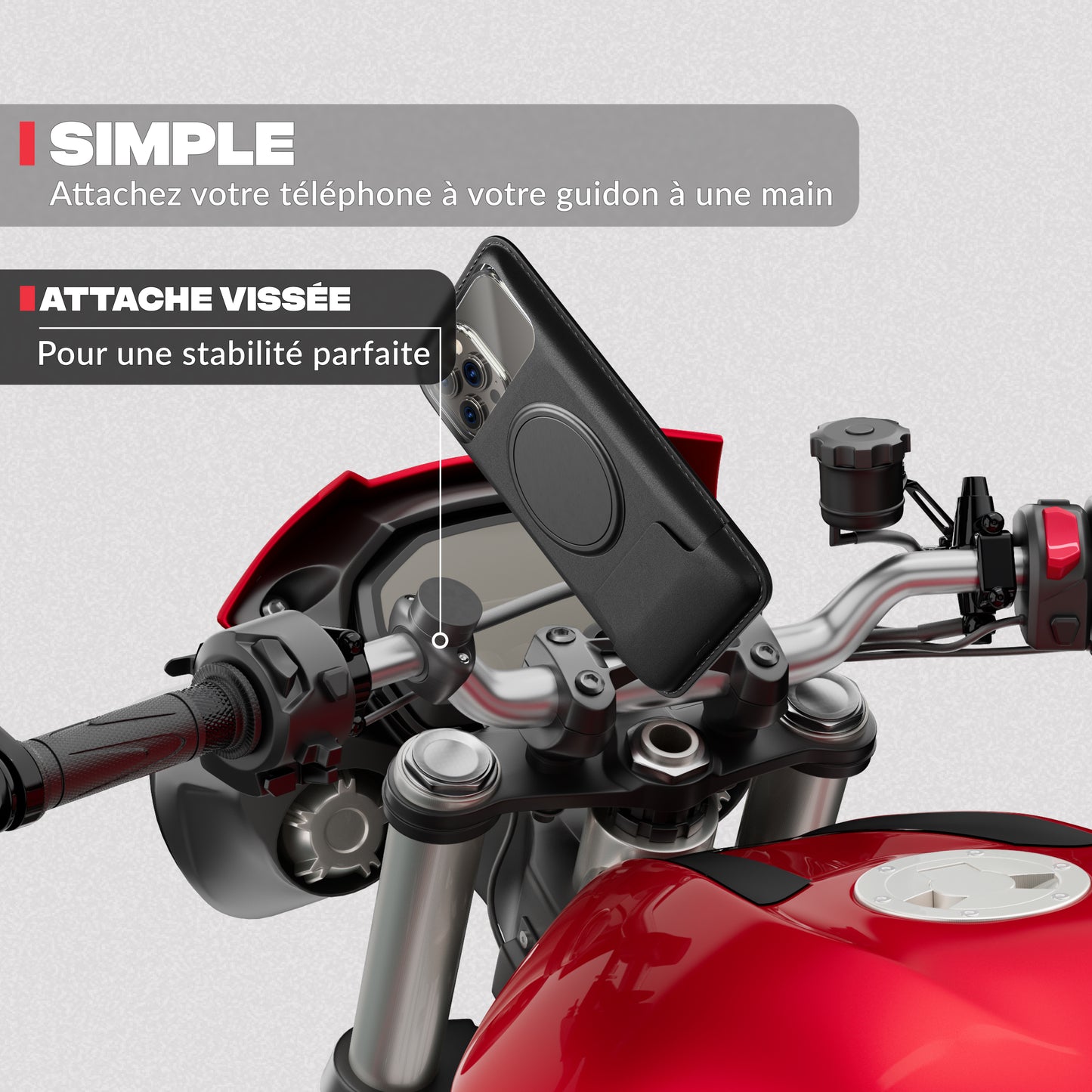 Segunda vista del producto – Soporte de teléfono para moto PRO Shapeheart