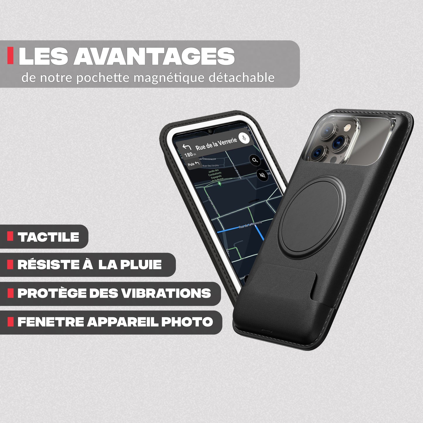 Ventajas de la funda táctil – Soporte de teléfono para moto PRO Shapeheart