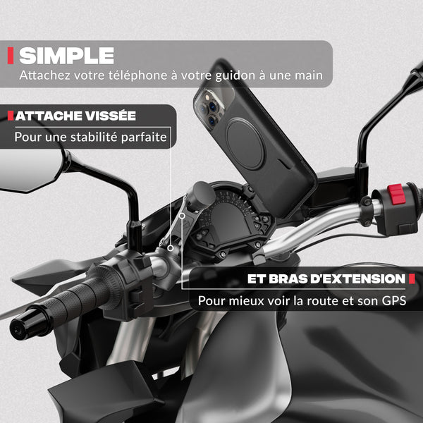 Segunda vista del producto – Soporte de teléfono para moto PRO BOOST Shapeheart