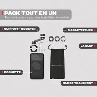 Contenido del pack – Soporte de teléfono para moto PRO BOOST Shapeheart