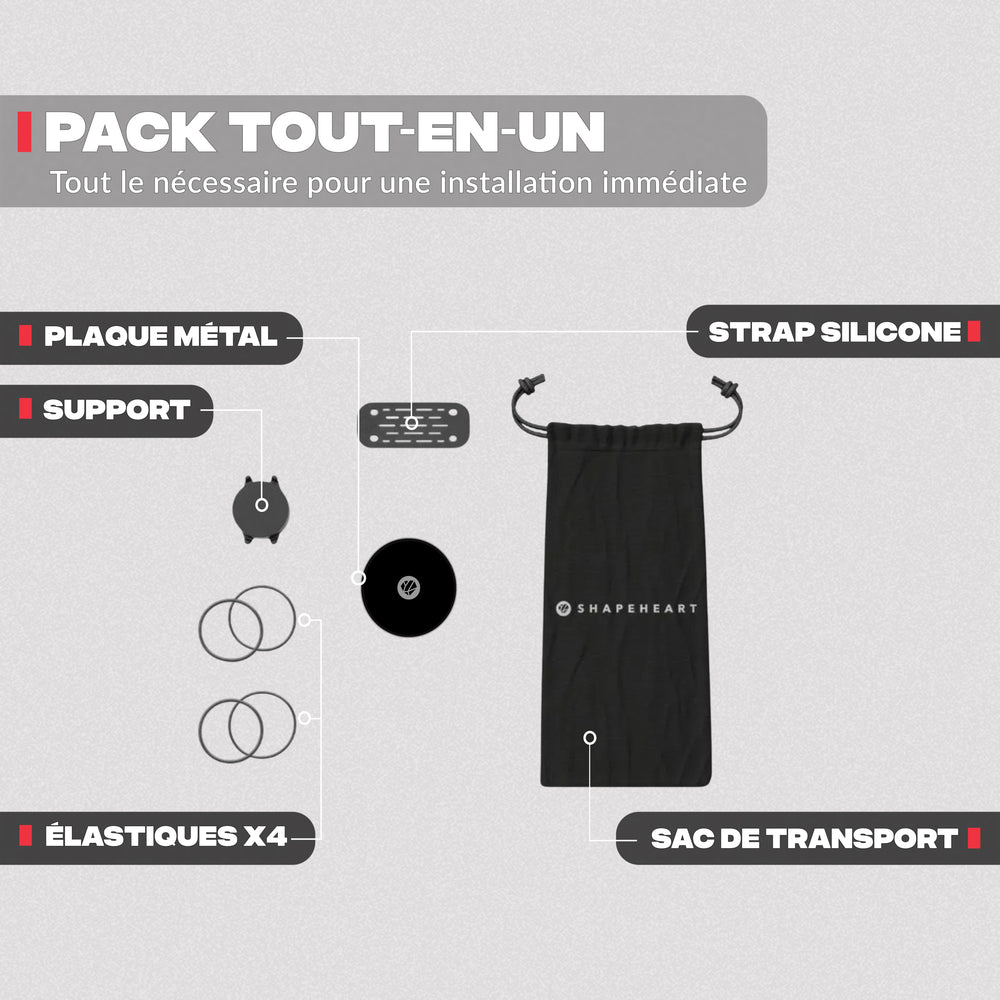 Contenido del pack – Soporte de teléfono para moto Shapeheart