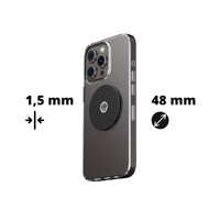 Dimensiones de la placa metálica Shapeheart: 1,5 mm de grosor y 48 mm de diámetro