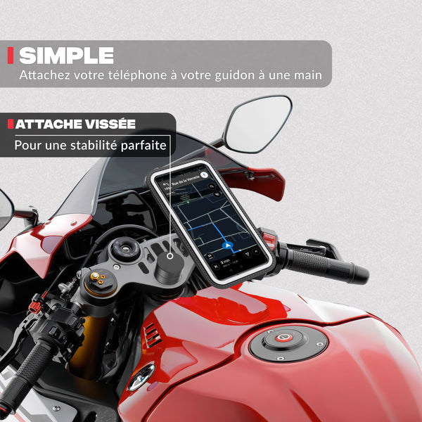 Segunda vista del producto – Soporte de teléfono para semimanillar de moto Shapeheart