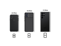 Nuestras fundas son compatibles con casi todos los teléfonos, con 3 tallas de fundas que van de M (14,7 cm) a 2XL (17,2 cm)
