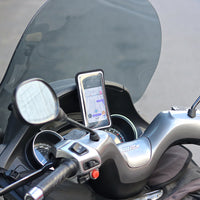 Fija tu teléfono al salpicadero con este soporte para scooter. Funda antilluvia, pantalla táctil preservada